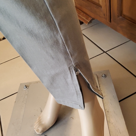 Chico's Perfect Stretch Girlfriend Slim Leg Ankle Jeans-Olive Gray - Picture 3 of 11